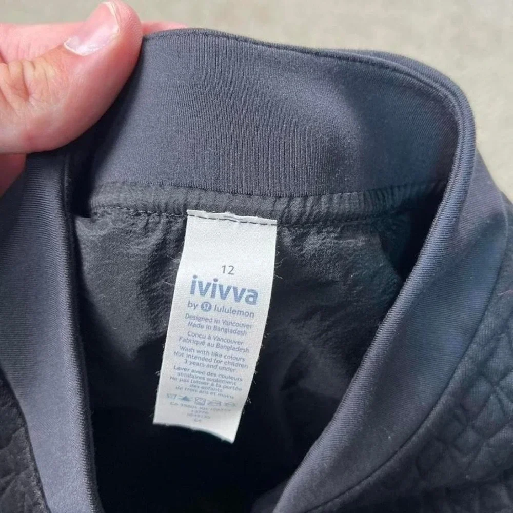 Ivivva/Lululemon Quilted‎ Logo Reversible Jacket,  sz 12 kids